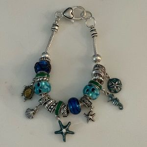 Seaside Seashore Sea Life Charm Bracelet